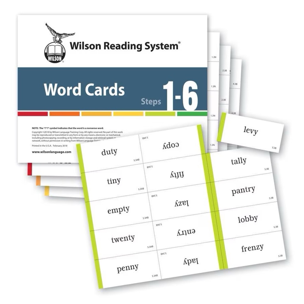 Wilson Reading System Word Cards Steps 1-6